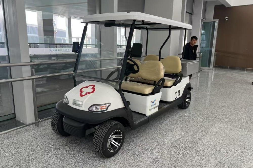 蘭州中川機(jī)場復(fù)購特拉丁EXCAR電瓶擺渡車及電動救護(hù)車輛